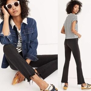 Madewell Black Cali Demi Boot Chewed Denim Jeans
